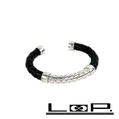 ▼値下げ▼　■美品■　ボッテガヴェネタ バングル イントレ SV ブラック シルバー 箱 【101809】のサムネイル