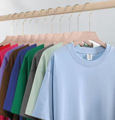 230G精梳綿ドロップショルダーゆったり文化シャツTシャツ プリント団体服 刺繍入りクルーネックTシャツ 男女兼用