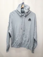 ◇ ⊇ Kappa カッパ ロゴ刺繍 長袖 プルオーバー パーカー サイズＭ ライトブルー レディース E  【1506110002471】