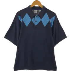 古着 プーマ PUMA アーガイル柄 半袖 ポロシャツ メンズL相当/eaa551530