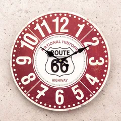 ルート66 アンティークMDFクロック 掛時計 ROUTE66 End of the