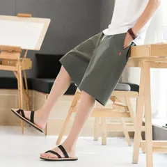 種類109：XL/L：ブラック アーミー グリーン メンズ ファッション 服 男性用 オシャレ シンプル 大人 かっこいい 大きいサイズ ストリート 紳士服 夏 綿 リネン パンツ 速乾 カジュアル