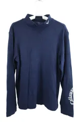 【美品】Callaway(キャロウェイ) 長袖モックネックシャツ ネイビー メンズ L C22233109 ゴルフ用品 2504-0697 中古