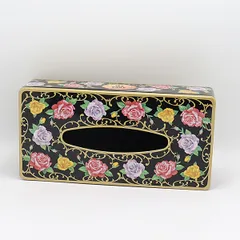 美品 アナスイ ティッシュケース 缶 バラ ブラック KTR 2000000 NSK