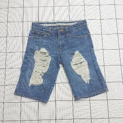 ◇ ⊂ jouetie ジュエッティ スタッズ クラッシュダメージスタッズハーフデニム サイズ24 ブルー系 レディース E  【1508250015434】