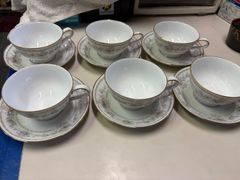 Noritake GOLDGRACE 金彩花柄 蓋付きカップ ダブルハンドル5客 - メルカリ