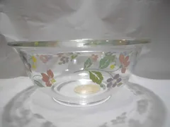 (未使用品) ナルミ クックマミーシリーズ 耐熱ガラス食器　ボウル　レトロ なお花