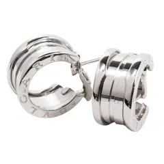 BVLGARI☆ブルガリ・ブルガリ18Kホワイトゴールド製ピアス片耳用 ブルガリ ピアス シングル ユニセックス オニキス 18KホワイトGD