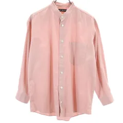 イッセイミヤケ 日本製 長袖 バンドカラーシャツ 1 ピンク ISSEY MIYAKE メンズ