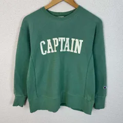 Champion チャンピオン リバースウィーブ スウェット プリントロゴ アースカラー グリーン X-SMALLサイズ レディース 古着 アメカジ