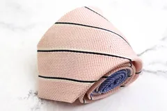 ユキトリイ ブランド ネクタイ シルク ストライプ柄 チェック柄 チェンジタイ メンズ ピンク YUKI TORII 【中古】のサムネイル