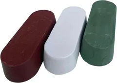 YESprime 青棒 白棒 赤棒 研磨剤 バフ 掛け 鏡面 仕上 磨き コンパウンド 金属 アルミ ポリッシュ グラインダー ステンレス 30gx3種(赤青白,  55x20x15ｍｍ)