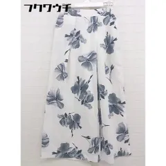 ◇ JEANS FACTORY Clothes ウエストゴム 花柄 ワイド パンツ サイズ36 ホワイト グレー レディース  【中古】 【1112010025238】