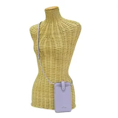 コーチ COACH ノース サウス フォーン クロスボディ クロスグレイン レザー C6884 スマホショルダー 斜め掛け 肩掛け ミニ ショルダーバッグ ポシェット ポーチ レディース ライトパープル 正規品 中古 mbm07008