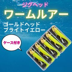 ジグヘッド ワーム ルアー ヒラメ シーバス 青物 ルアー シャッドテール 海釣り 淡水 30g 5個 セット ケース付き