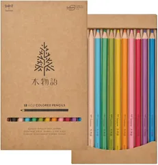 トンボ鉛筆 色鉛筆 木物語 12色 六角軸 木目 クラフト紙パッケージ CQ-KS12C