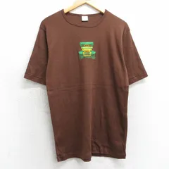 M/古着 JCペニー 半袖 ビンテージ Tシャツ メンズ 70s 車 刺繍 クルーネック 茶 ブラウン 25apr25 中古
