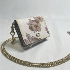 ✱COACH（コーチ）✱チェーンウォレット Cアイコン フラワー ホワイト