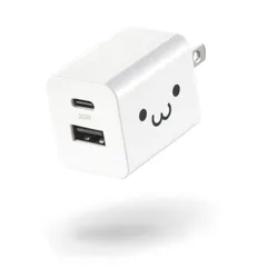 【人気商品】EC-AC12020WF しろちゃん 折りたたみ式プラグ PD対応 20W 2ポート USB-A USB-C コンセント 充電器 エレコム