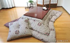 こたつ掛け布団 205×285 超大判 長方形 日本製 綿100% 紋桜 綿混 米綿 和調のサムネイル
