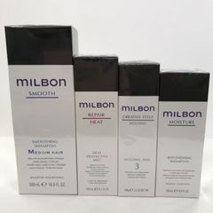 T1176 ミルボン スムージング シャンプー ミディアムヘア 500ml & ヒートプロテクティブ ミスト 120ml & モールディングワックス 3 100g & リプレニッシング シャンプー 200ml 計4点セット