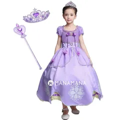 ソフィアドレス キッズ ハロウィン 衣装 子供 女の子 クリスマスプレゼント コスプレ プチ ギフト なりきり プリンセスドレス 仮装 コスチューム 誕生日プレゼント プリンセス 発表会 誕生会 子ども 小さなプリンセス セット 100 110 120 130