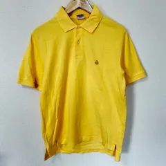 (^w^)b BROOKS BROTHERS ブルックスブラザーズ 半袖ポロシャツ コットン 綿100% ワンポイント 刺繍 無地 シンプル カジュアル 古着MIX デイリー タウンユース イエロー 黄 メンズ サイズS（アメリカのS、日本のML程です）