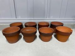 植木鉢　素焼き　5号　8点セット　小品盆栽　観葉植物　多肉植物　山野草　草花　花　雑木　松盆栽　松柏　ガーデニング　深鉢　鉢　盆栽鉢