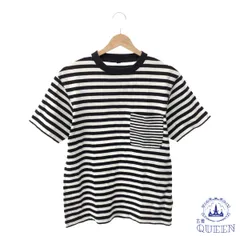 ☆美品☆ UNIQLO ユニクロ トップス Tシャツ ポケット付き 半袖 カジュアル レディース ボーダー S 901-1292 送料無料 古着