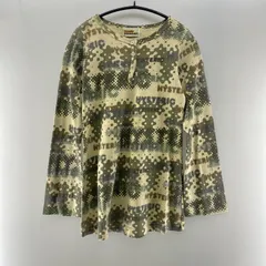 【中古】HYSTERIC GLAMOUR 初期 カモフラ ヘンリーネック L/S Tee マルチカラー Free[24]