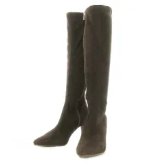 ルタロン Le Talon ロングブーツ スエード アーモンドトゥ ハイヒール S 22.5cm 茶 ブラウン /MN5 ■GY19