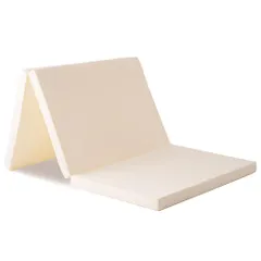 軽量2.1kgで女性もラクラク運べる 来客用に 厚さ6.0cm 折りたたんでコンパクト・省スペース Mattress 90N 程よい硬さ シングル +1枚で寝心地アップ 重ねて使える日本製ウレタンマットレス ホワイト PLAZA) アイリスプラザ(IRIS