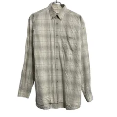LACOSTE 長袖 チェックシャツ XL~ ベージュ ビッグサイズ ラコステ ボタンダウン ポケット 古着卸 アメリカ仕入 a612-6636のサムネイル