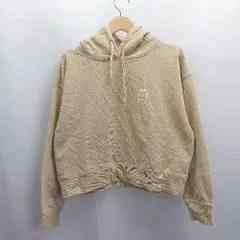 ◇ ⊇ niko and … ニコアンド ショート丈 長袖 フーディー サイズ3 ベージュ レディース E  【1504240015941】