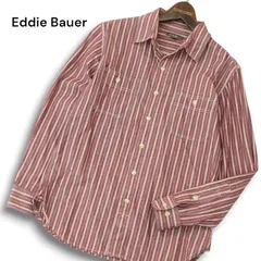 Eddie Bauer エディーバウアー 通年★ 長袖 ストライプ ワーク シャツ Sz.XS メンズ 赤系 アウトドア