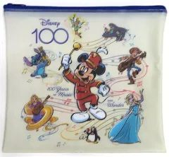 【中古】バッグ 集合/ホワイト フラットポーチ 「Happyくじ ディズニー100」 E賞