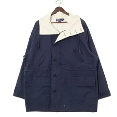 90年代 Polo by Ralph Lauren ポロ ラルフローレン コットン マウンテンパーカー ネイビー (メンズ L) 中古 古着 A4146