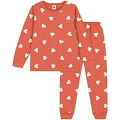 アンバー/オフホワイト_6 Years [プチバトー 裏起毛プリント長袖 パジャマ A05AF 6才 116cm アンバー/オフホワイト 女の子 PB400 PB41 PB81