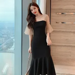 マーメイド パーティードレス スリム 可愛い お呼ばれ P05R0310