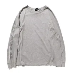 90's 00's ラルフローレン ポロジーンズ 袖プリント クルーネック コットン Tシャツ 長袖 (L) 霜降り灰 ロゴ刺繍 ロンT 90年代 旧タグ Y2K アメリカ古着 USED  ビンテージ ヴィンテージ