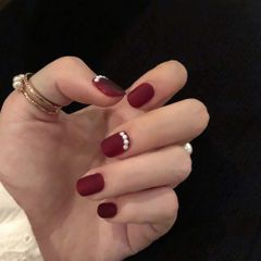 【数量限定】披露宴 グラデーション 夢幻 和装 着物 マットネイル ワインレッド 偽の爪 24枚入り