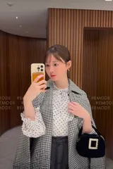 Maglie le cassettoドットフロッキーボウタイブラウス 9号 Maglie le cassettoドットフロッキーボウタイブラウス 9号