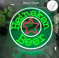 新品  ネオンサイン 壁掛け ネオンイト ハイネケン LEDネオンサイン アメリカン雑貨 新品 USB電源 ビール 発光サイン ネオン管 壁装飾 おしゃれ LED ネオン看板 部屋 インテリア バー カフェ 車 屋内 販売店 趣味 照明 クリスマス飾り