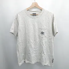 ◇ ⊂ UMBRO アンブロ ワンポイント 半袖 Tシャツ サイズL ライトグレー メンズ E  【1506110007810】