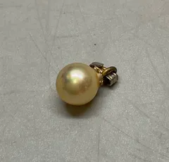 SN473 ヴィンテージ イエローパール 真珠 一粒 ペンダントトップ 珠径 9.1mm 重さ 1.2g