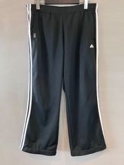 00's adidas アディダス フレアトラックパンツ ジャージ  黒 白 ブラック ホワイト レディース サイズ 2XO