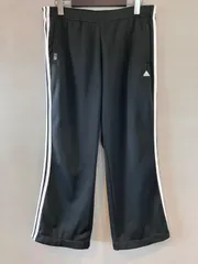 00's adidas アディダス フレアトラックパンツ ジャージ  黒 白 ブラック ホワイト レディース サイズ 2XO