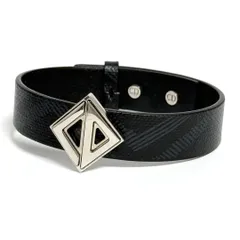 【人気】ディオール　メンズ　CD　ダイヤモンド　レザー　ブレスレット　黒