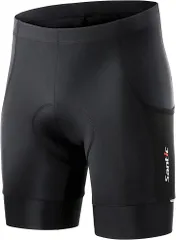 Santic(サンティック) サイクルパンツ メンズ レーサーパンツ サイクリング ロードバイク インナーパンツ 自転車パンツ サイクルウエア パッド付(ブラック,  2XL)