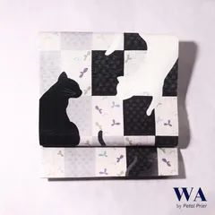 新品・未使用 WAKKA 正絹 京袋帯【恋の行方／グレー】お仕立て上がり 着物 帯 カジュアル 一重太鼓 OB-28